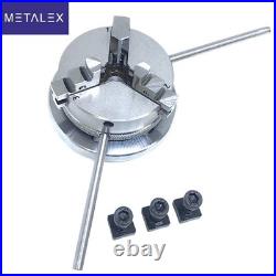 New Rotary Table Horizontal Vertical With 65mm 3 Jaw Lathe Chuck Backplate USA