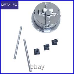 New Rotary Table Horizontal Vertical With 65mm 4 Jaw Lathe Chuck Backplate USA