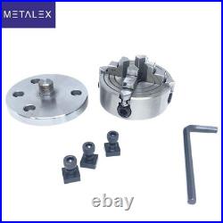 New Rotary Table Horizontal Vertical With 70mm 4 Jaw Lathe Chuck Backplate USA