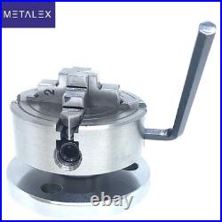 New Rotary Table Horizontal Vertical With 70mm 4 Jaw Lathe Chuck Backplate USA