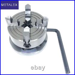 New Rotary Table Horizontal Vertical With 70mm 4 Jaw Lathe Chuck Backplate USA