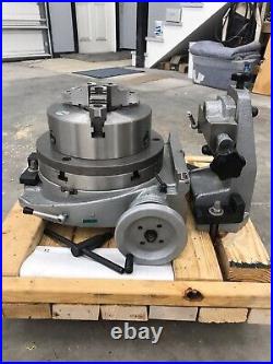Phase II 12 rotary table 221-312 with 10 chuck adaptor plate and TAIL STOCK