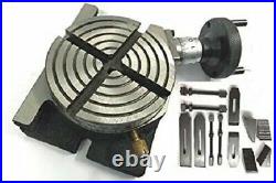 Precision 4inch Rotary Table 100mm/4slot With 24pcs Clamping Kit M6 Threaded