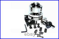ROTARY TABLE 3 / 80mm WITH 70mm INDEPENDENTCHUCK & M6 CLAMPING KIT SET
