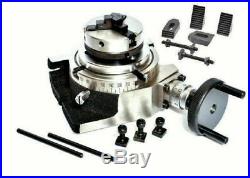 ROTARY TABLE 4 / 100mm WITH 65mm LATHE CHUCK & M6 CLAMPING KIT SET