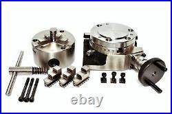 ROTARY TABLE 4 with 100MM SELF CENTERING 3 JAW CHUCK WITH BACKPLATE