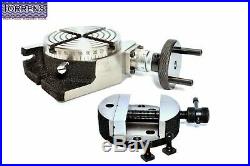 Rotary Table 100 mm/4 + 100mm Rotary Vice Used in Horizontal / Vertical Easily