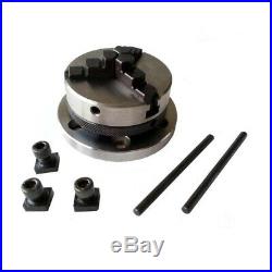 Rotary Table 100 mm 4 In With 50 mm Mini Lathe Scroll Chuck With 80 mm Plate