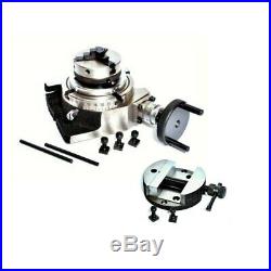 Rotary Table 100 mm 4 in With 50 mm Mini Lathe Scroll Chuck And Rotary Vice 4 in