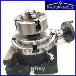 Rotary Table 3/75 MM Hv With 65 MM 4 Jaw Independent Chuck & Backplate