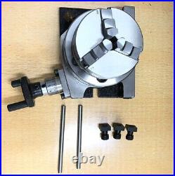 Rotary Table 3 75mm Horizontal And Vertical With 65mm 3 Jaw Chuck & Backplate