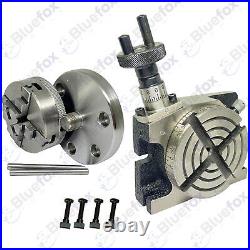 Rotary Table 3 75mm Horizontal And Vertical With 65mm 4 Jaw Chuck & Backplate