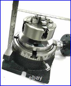 Rotary Table 3/ 80 MM With Er16 & Er20 Collet Adaptor, M6 Clamp Kit, Round Vice