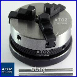 Rotary Table 3 80mm HV + 65mm 3 jaw self centering chuck + Round Vice 80mm Atoz
