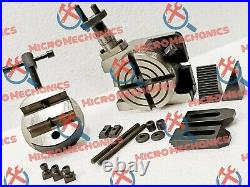 Rotary Table 3 80mm Horizontal And Vertical + Clamping Kit + 80mm Round Vice