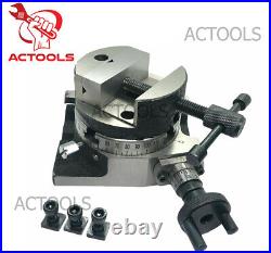 Rotary Table 3/80mm Precision With 80mm Round Vice Vise and Fixing T Nuts Bolts