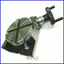 Rotary Table 3 80mm Precision for Milling Machine Horizontal & Vertical 4 Slots