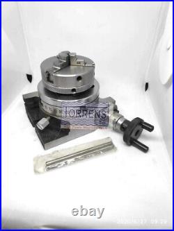 Rotary Table 3 Inch 80 mm 4 slot with 50 mm Mini Lathe Chuck for Milling Machine