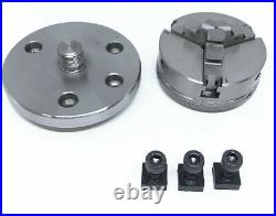 Rotary Table 3 Inch 80 mm 4 slot with 50 mm Mini Lathe Chuck for Milling Machine