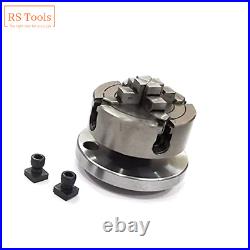 Rotary Table 3 inch 75mm H / V With 4 Jaws 70mm Independent Chuck + Back Plate
