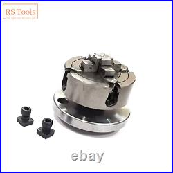 Rotary Table 3 inch 75mm H / V With 4 Jaws 70mm Independent Chuck + Back Plate