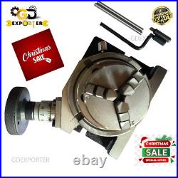 Rotary Table 4 100mm Horizontal And Vertical With 65 mm 3 Jaw Chuck Backplate