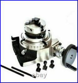 Rotary Table 4/100mm With 50mm Mini Scroll Lathe Chuck & Single Bolt Tailstock