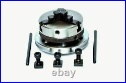 Rotary Table 4/100mm With 50mm Mini Scroll Lathe Chuck & Single Bolt Tailstock