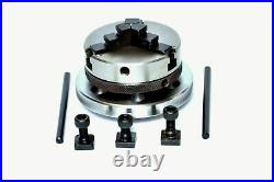 Rotary Table 4/100mm With 65mm Lathe Chuck, Tailstock & M6 Clamping Kit Set