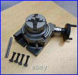 Rotary Table 4 4-Slot + 80mm Backplate + 70mm 4 Jaw Independent Chuck + Vise