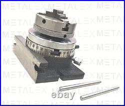 Rotary Table 4 4-Slot + 80mm Backplate + 70mm 4 Jaw Independent Chuck + Vise