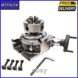 Rotary Table 4 HV4 Model Horizontal And Vertical 100mm & 70mm 4 Jaw Lathe Chuck
