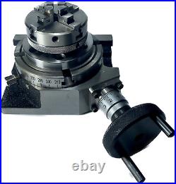 Rotary Table 4 Inch & 4-jaw Selfcentering 50mm Chuck, Back Plate & Fixing Bolts
