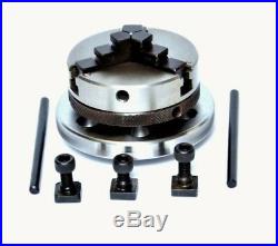 Rotary Table 4 inch 100 mm With 50mm Mini Lathe Scroll Chuck And 80 mm Backplate