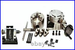 Rotary Table 4 with 80mm Self Centering Chuck With Tailstock & Clamping Kit
