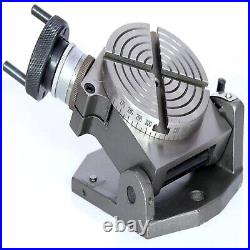 Rotary Table 4inch/100mm Horizontal Vertical Rotary Table 4-Slot Rotary Table