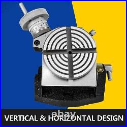 Rotary Table 4inch/100mm Horizontal Vertical Rotary Table 4-Slot Rotary Table