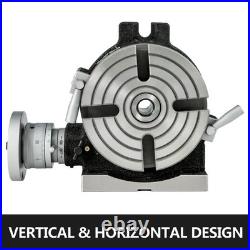 Rotary Table 6inch(150mm) Horizontal Vertical Milling Table 2/5inch(10mm) 4-Slot