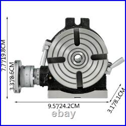 Rotary Table 6inch(150mm) Horizontal Vertical Milling Table 2/5inch(10mm) 4-Slot