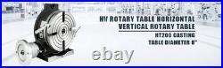Rotary Table 8Inch/200MM Horizontal Vertical 3Slot/4Slot for Milling 360 Degrees