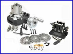 Rotary Table HV4 with 80 mm Chuck, Backplate, Tailstock & Indexing Plate Set
