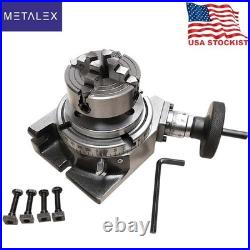 Rotary Table Horizontal And Vertical 4 100mm + 70mm 4 Independent Jaws Chuck