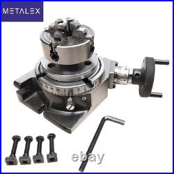 Rotary Table Horizontal And Vertical 4 100mm + 70mm 4 Independent Jaws Chuck