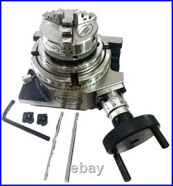 Rotary Table Horizontal And Vertical 4 100mm With 3 Jaw 65 mm Chuck Backplate