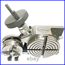 Rotary Table Horizontal And Vertical 4 100mm With 3 Jaw 65 mm Chuck Backplate