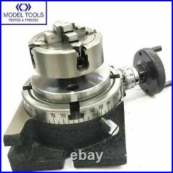 Rotary Table Horizontal & Vertical 3 75mm With 65mm Lathe Chuck With Back Plate