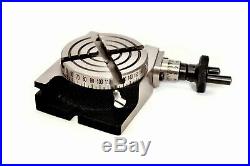 Rotary Table Horizontal & Vertical 3/75mm with50mm Lathe Chuck & Tailstock