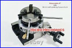 Rotary Table Horizontal & Vertical 3 Ratio 381 4 T slots Table + 65 mm Chuck