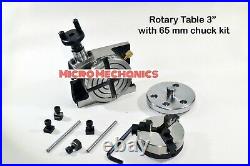 Rotary Table Horizontal & Vertical 3 Ratio 381 4 T slots Table + 65 mm Chuck