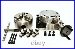 Rotary Table Horizontal & Vertical 4 / 100 mm with 100 mm Lathe Chuck & BackPl